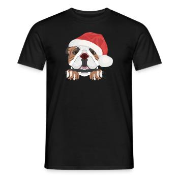 Bouledogue anglais Joyeux Noël - T-shirt homme - noir - Devant - AI Model Male 178 light (178cm)