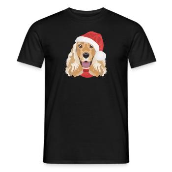 Deutsch Cocker Spaniel Joyeux Noël - T-shirt homme - noir - Devant - AI Model Male 178 light (178cm)