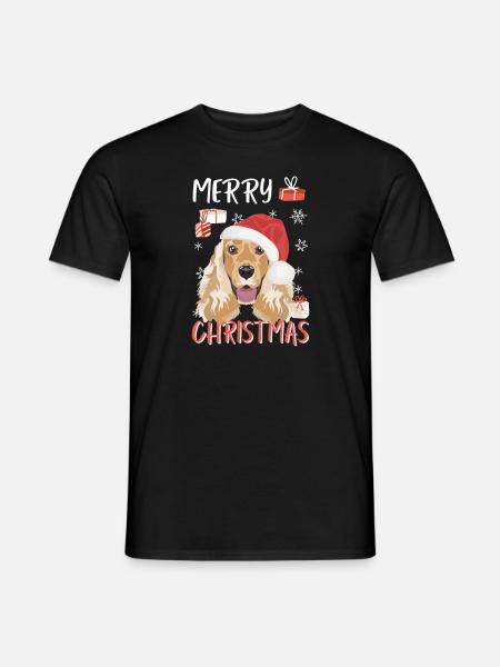 Deutsch Cocker Spaniel Merry Christmas - Men's T-Shirt - black