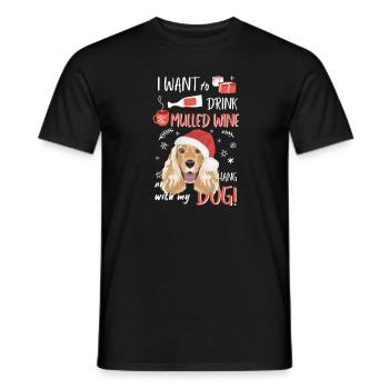 Deutsch Cocker Spaniel Vin chaud Noël - T-shirt homme - noir - Devant - AI Model Male 178 light (178cm)