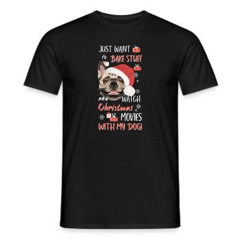 Français Bulldog Joyeux Noël - T-shirt homme - noir - Devant - AI Model Male 178 light (178cm)