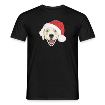 Golden Retriever Merry Christmas - Men's T-Shirt - black - Front - AI Model Male 178 light (178cm)
