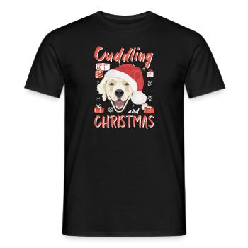 Golden Retriever Merry Christmas - Men's T-Shirt - black - Front - AI Model Male 178 light (178cm)