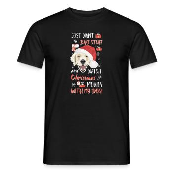 Golden Retriever Frohe Weihnachten - Männer T-Shirt - Schwarz - Vorne - AI Model Male 178 light (178cm)
