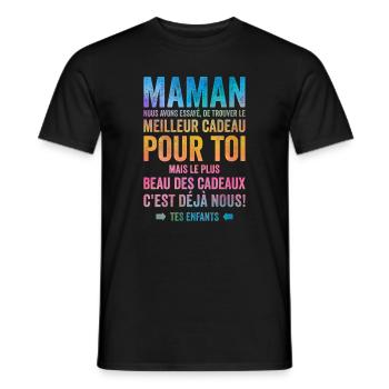 Maman Meilleur Cadeau C'est Nous Enfants - T-shirt homme - noir - Devant - AI Model Male 178 light (178cm)