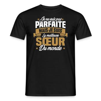 Pas parfaite mais la meilleure Sœur du monde - T-shirt homme - noir - Devant - AI Model Male 178 light (178cm)