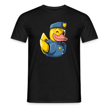 Police Officer Quitscheente - Men's T-Shirt - black - Front - AI Model Male 178 light (178cm)