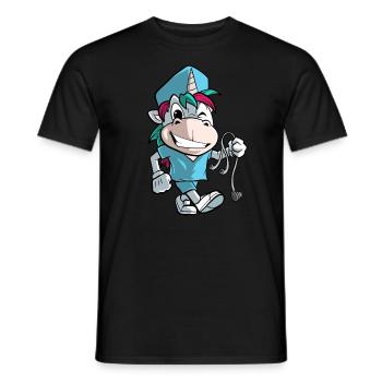 Drôle d’infirmière licorne - T-shirt homme - noir - Devant - AI Model Male 178 light (178cm)