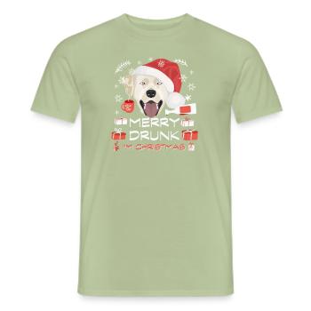 Labrador Christmas Market - Men's T-Shirt - sage - Front - AI Model Male 178 light (178cm)