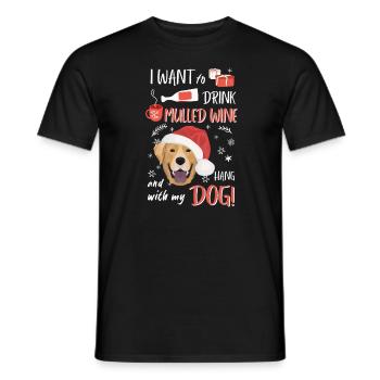 Labrador vin chaud Noël - T-shirt homme - noir - Devant - AI Model Male 178 light (178cm)