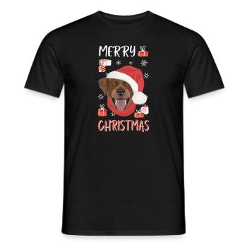 Joyeux Noël Labrador - T-shirt homme - noir - Devant - AI Model Male 178 light (178cm)