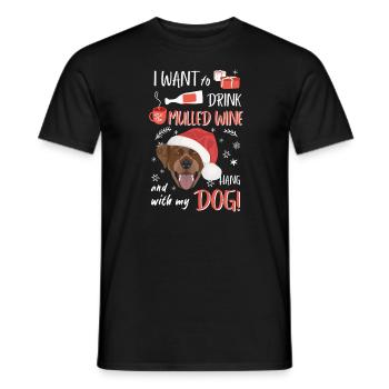 Labrador vin chaud Noël - T-shirt homme - noir - Devant - AI Model Male 178 light (178cm)
