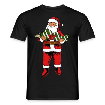 Weihnachtsmann Zander Geschenk für Angler - Männer T-Shirt - Schwarz - Vorne - AI Model Male 178 light (178cm)