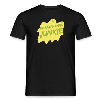 Paranormal Junkie, Ghost Hunter - Men's T-Shirt - black - Front - AI Model Male 178 light (178cm)