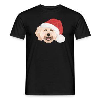 Pudel Frohe Weihnachten - Männer T-Shirt - Schwarz - Vorne - AI Model Male 178 light (178cm)