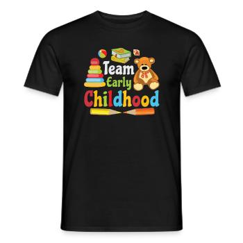 Équipe de la petite enfance pour l’éducation dans le - T-shirt homme - noir - Devant - AI Model Male 178 light (178cm)
