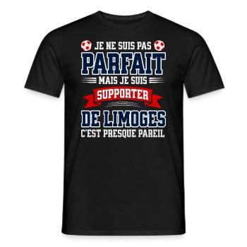Supporter Football Limoges Foot Fier Limougeaud - T-shirt homme - noir - Devant - AI Model Male 178 light (178cm)