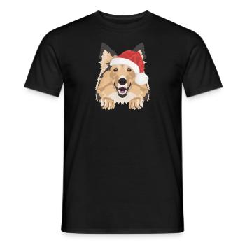 Shetland Sheepdog Joyeux Noël - T-shirt homme - noir - Devant - AI Model Male 178 light (178cm)