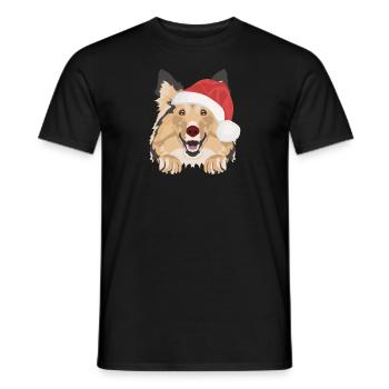 Shetland Sheepdog Joyeux Noël - T-shirt homme - noir - Devant - AI Model Male 178 light (178cm)