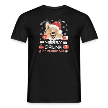 Shetland Sheepdog Weihnachtsmarkt - Männer T-Shirt - Schwarz - Vorne - AI Model Male 178 light (178cm)