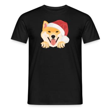 Shiba Inu Joyeux Noël - T-shirt homme - noir - Devant - AI Model Male 178 light (178cm)