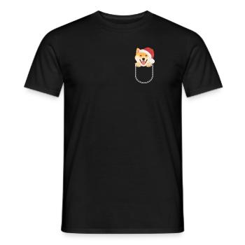 Shiba Inu Joyeux Noël - T-shirt homme - noir - Devant - AI Model Male 178 light (178cm)