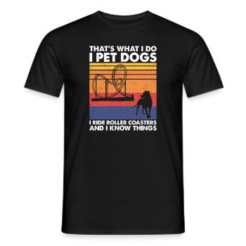 Dogs Ride Roller Coasters & Know Things Theme Park - Männer T-Shirt - Schwarz - Vorne - AI Model Male 178 light (178cm)