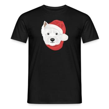 West Highland Terrier Joyeux Noël - T-shirt homme - noir - Devant - AI Model Male 178 light (178cm)