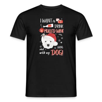 West Highland Terrier Vin chaud Noël - T-shirt homme - noir - Devant - AI Model Male 178 light (178cm)