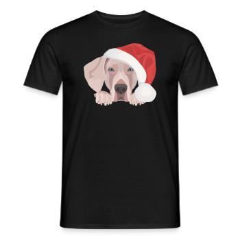 Weimaraner Frohe Weihnachten - Männer T-Shirt - Schwarz - Vorne - AI Model Male 178 light (178cm)