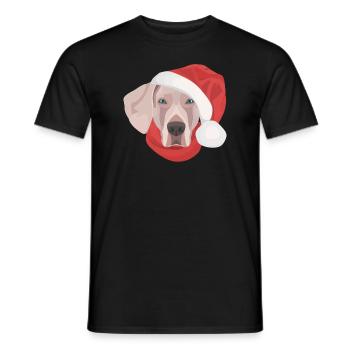 Weimaraner Frohe Weihnachten - Männer T-Shirt - Schwarz - Vorne - AI Model Male 178 light (178cm)