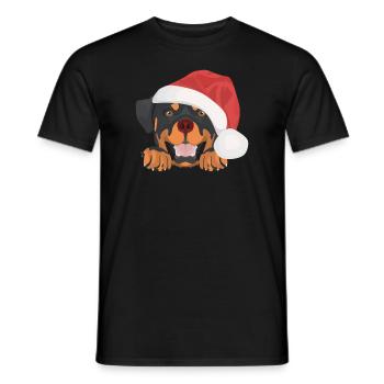 Rottweiler Frohe Weihnachten - Männer T-Shirt - Schwarz - Vorne - AI Model Male 178 light (178cm)