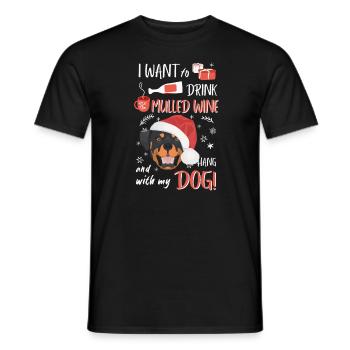 Rottweiler vin chaud Noël - T-shirt homme - noir - Devant - AI Model Male 178 light (178cm)