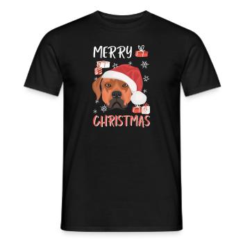 Rhodesian Ridgeback Merry Christmas - Men's T-Shirt - black - Front - AI Model Male 178 light (178cm)