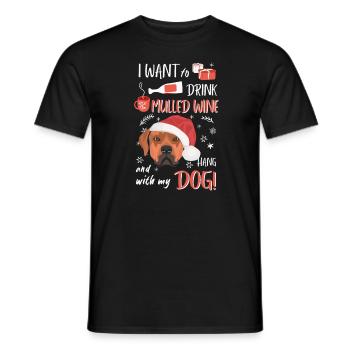 Rhodesian Ridgeback Vin chaud Noël - T-shirt homme - noir - Devant - AI Model Male 178 light (178cm)