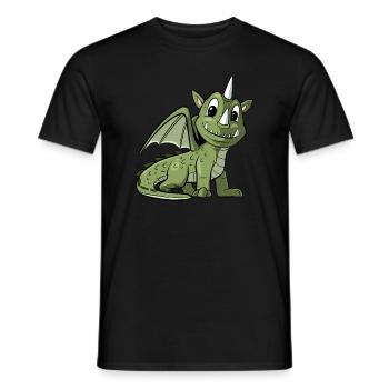 Cute Dragon Cartoon Dragon - Men's T-Shirt - black - Front - AI Model Male 178 light (178cm)