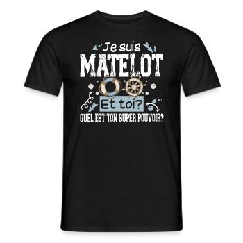 Matelot Super Pouvoir Militaire Marine Nationale - T-shirt homme - noir - Devant - AI Model Male 178 light (178cm)