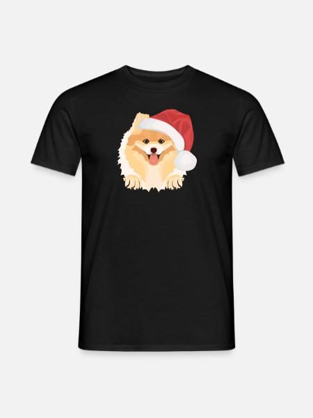 Zwergspitz Merry Christmas - Men's T-Shirt - black