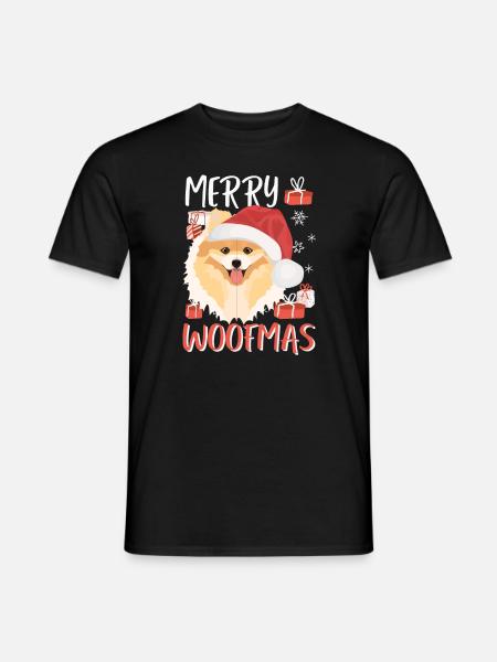Zwergspitz Merry Christmas - Men's T-Shirt - black