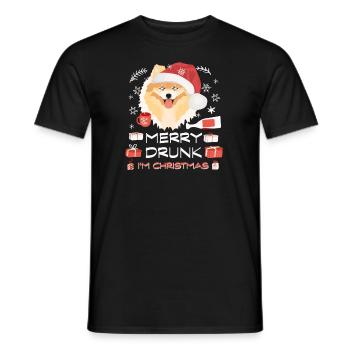 Marché de Noël de Zwergspitz - T-shirt homme - noir - Devant - AI Model Male 178 light (178cm)