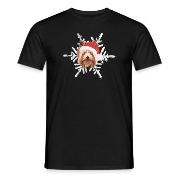 Yorkshire Terrier Joyeux Noël - T-shirt homme - noir - Devant - AI Model Male 178 light (178cm)