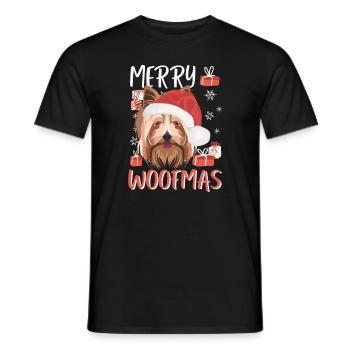 Yorkshire Terrier Joyeux Noël - T-shirt homme - noir - Devant - AI Model Male 178 light (178cm)