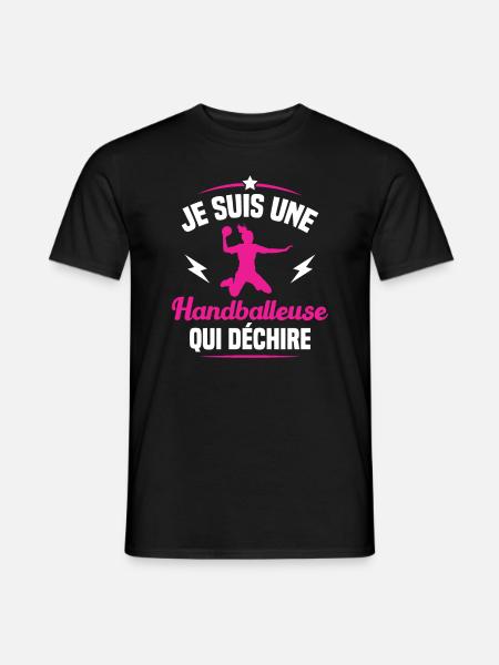 Je suis une handballeuse qui déchire - T-shirt homme - noir