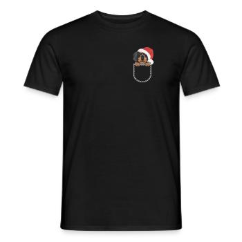Wire-haired Dachshund Merry Christmas - Men's T-Shirt - black - Front - AI Model Male 178 light (178cm)