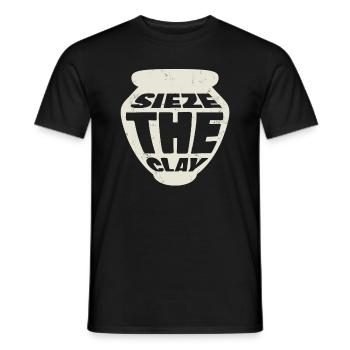 Sieze The Clay pour tous les potiers - T-shirt homme - noir - Devant - AI Model Male 178 light (178cm)