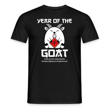 year of the goat chinese new year funny zodiacs - Men's T-Shirt - black - Front - AI Model Male 178 light (178cm)