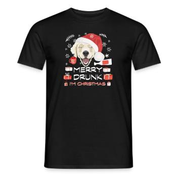 Golden Retriever Weihnachtsmarkt - Männer T-Shirt - Schwarz - Vorne - AI Model Male 178 light (178cm)