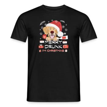 Golden Retriever Weihnachtsmarkt - Männer T-Shirt - Schwarz - Vorne - AI Model Male 178 light (178cm)