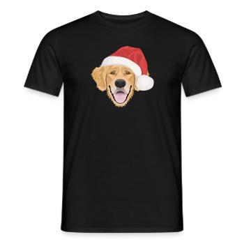Golden Retriever Merry Christmas - Men's T-Shirt - black - Front - AI Model Male 178 light (178cm)