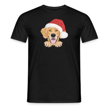 Golden Retriever Merry Christmas - Men's T-Shirt - black - Front - AI Model Male 178 light (178cm)